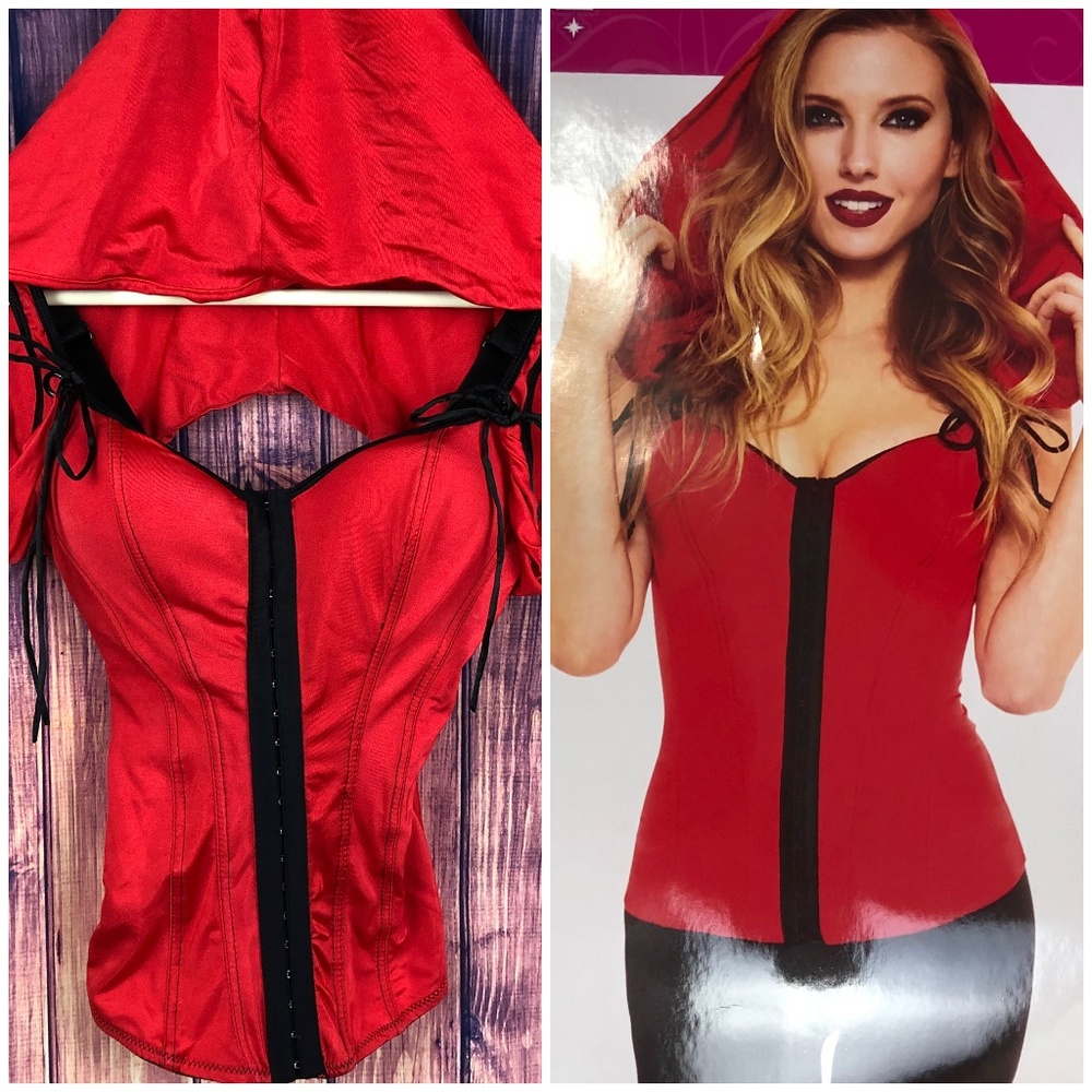 Womans Red Hooded Corset *SALE ITEM